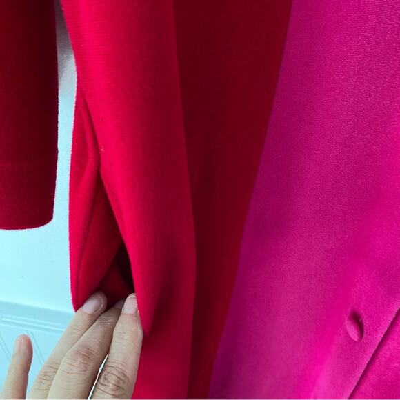 Vintage 70s Van Raalte At Home Wear Robe Duster Hostess Pink Red 16 Housecoat - Picture 10 of 11